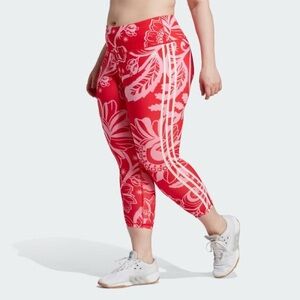 NWT Plus Adidas x Farm Rio Red Floral Leggings